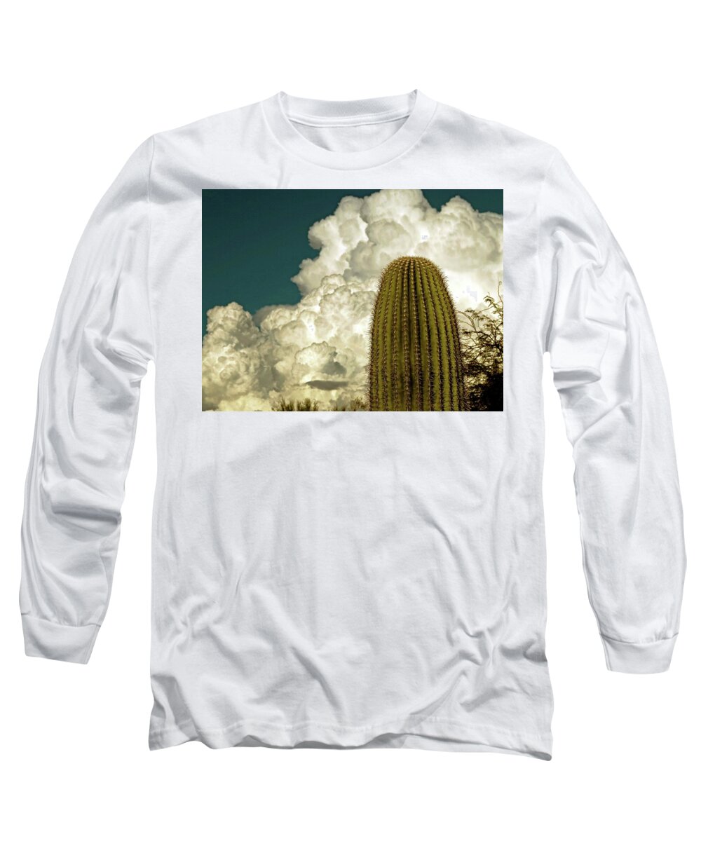 Saguaro Cactus Long Sleeve T-Shirt featuring the photograph Great Cloud by Hazel Vaughn