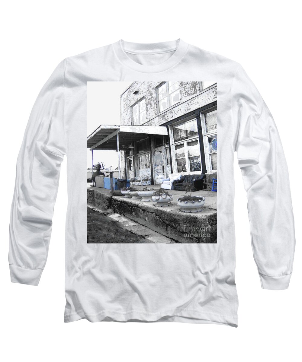 Clarksdale Long Sleeve T-Shirt featuring the digital art Ground Zero Clarksdale MS #1 by Lizi Beard-Ward