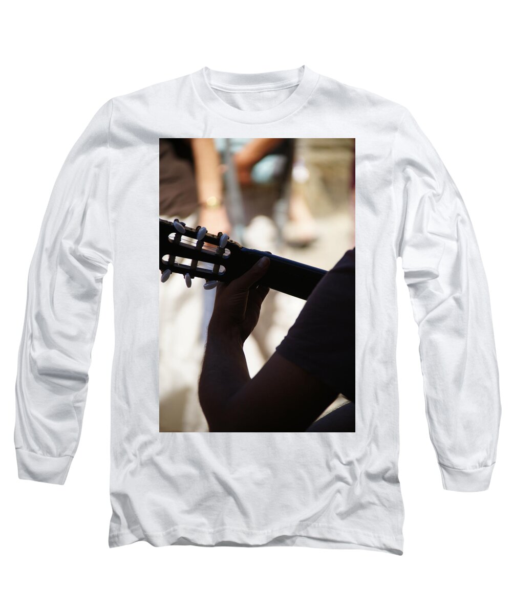 Guitar Long Sleeve T-Shirt featuring the photograph Guitar Man by Mike Marsden