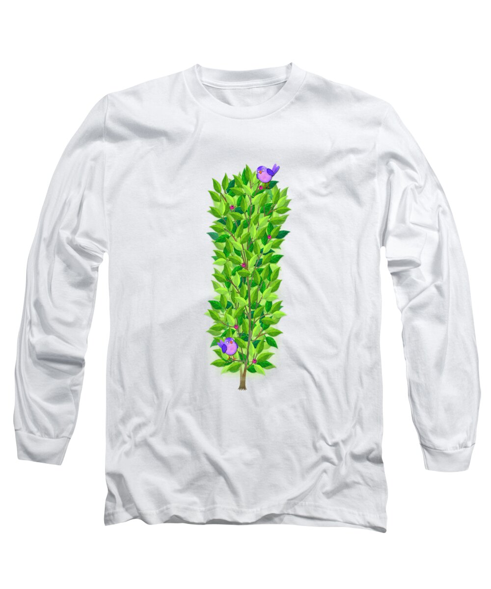 Hedgehog Long Sleeve T-Shirt featuring the digital art H is for Hedgehog and Hammock by Valerie Drake Lesiak