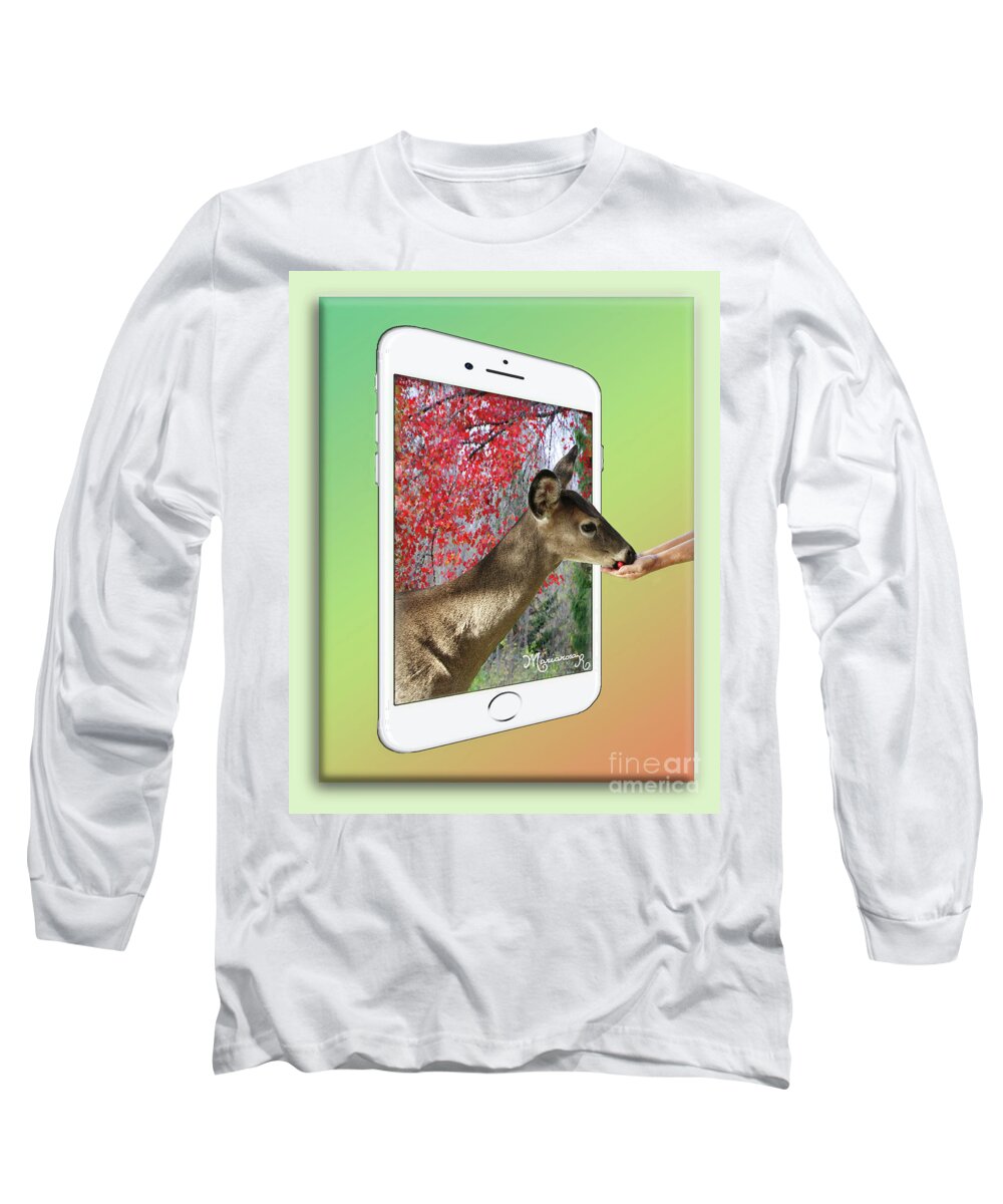 Fauna Long Sleeve T-Shirt featuring the digital art Hand-out by Mariarosa Rockefeller