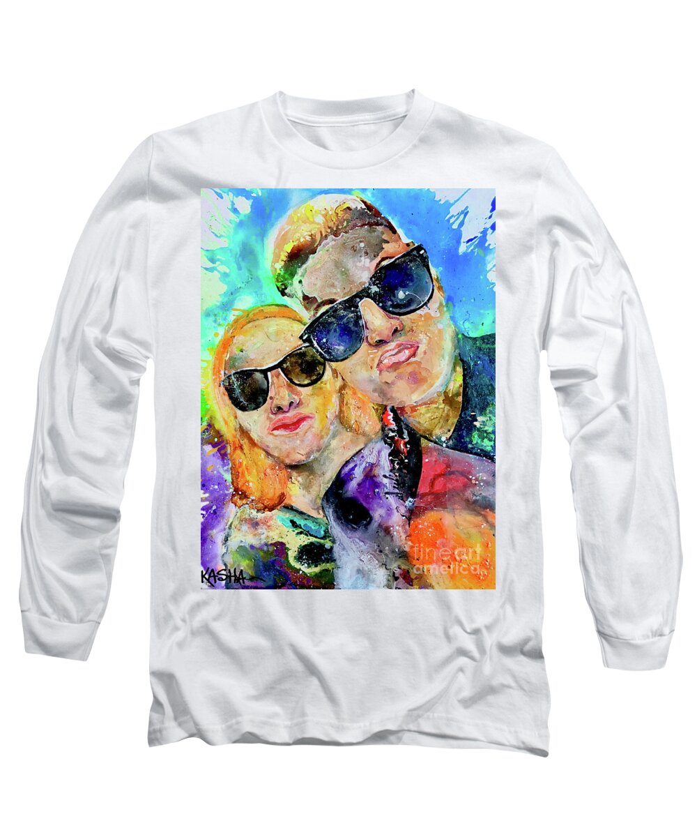 People Portrait Long Sleeve T-Shirt featuring the painting Happy Anniversary by Kasha Ritter