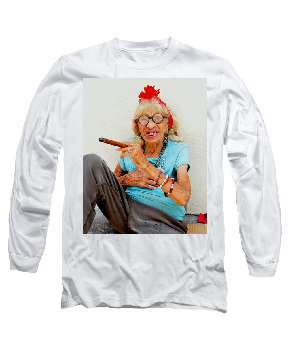 Havana Long Sleeve T-Shirt featuring the photograph Havana Lady by John Hughes