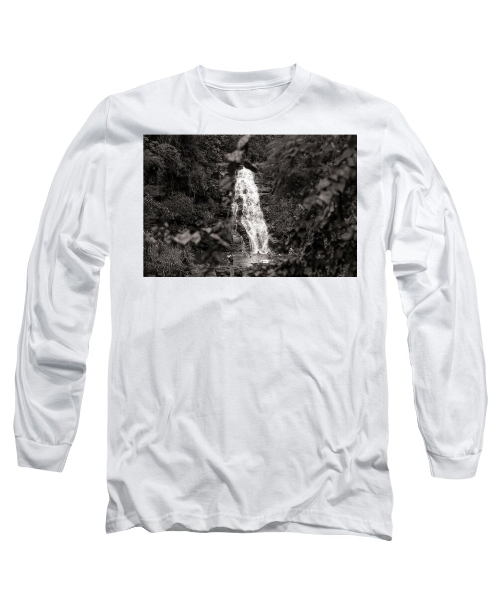 Waterfall Long Sleeve T-Shirt featuring the photograph Hawaiian Waimano Falls by Jason Hughes