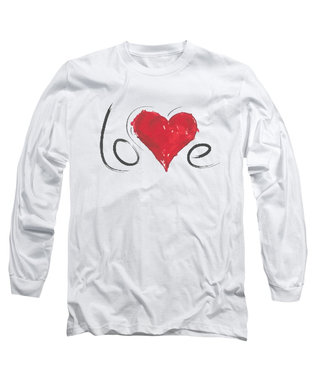 Love Long Sleeve T-Shirt featuring the painting Hearts 1 T-shirt by Herb Strobino