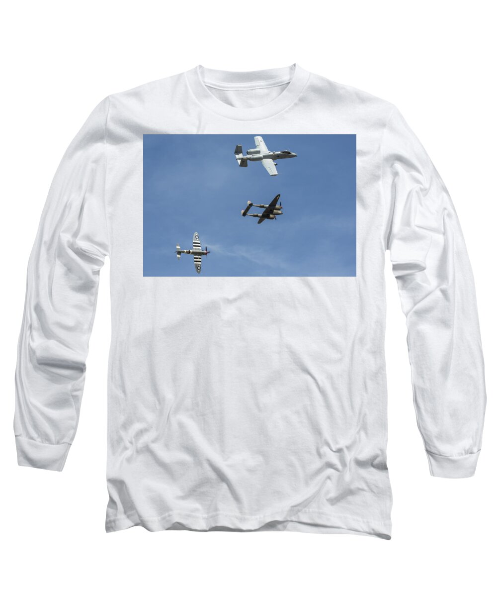Heritage Long Sleeve T-Shirt featuring the photograph Heritage Flight Break by John Daly