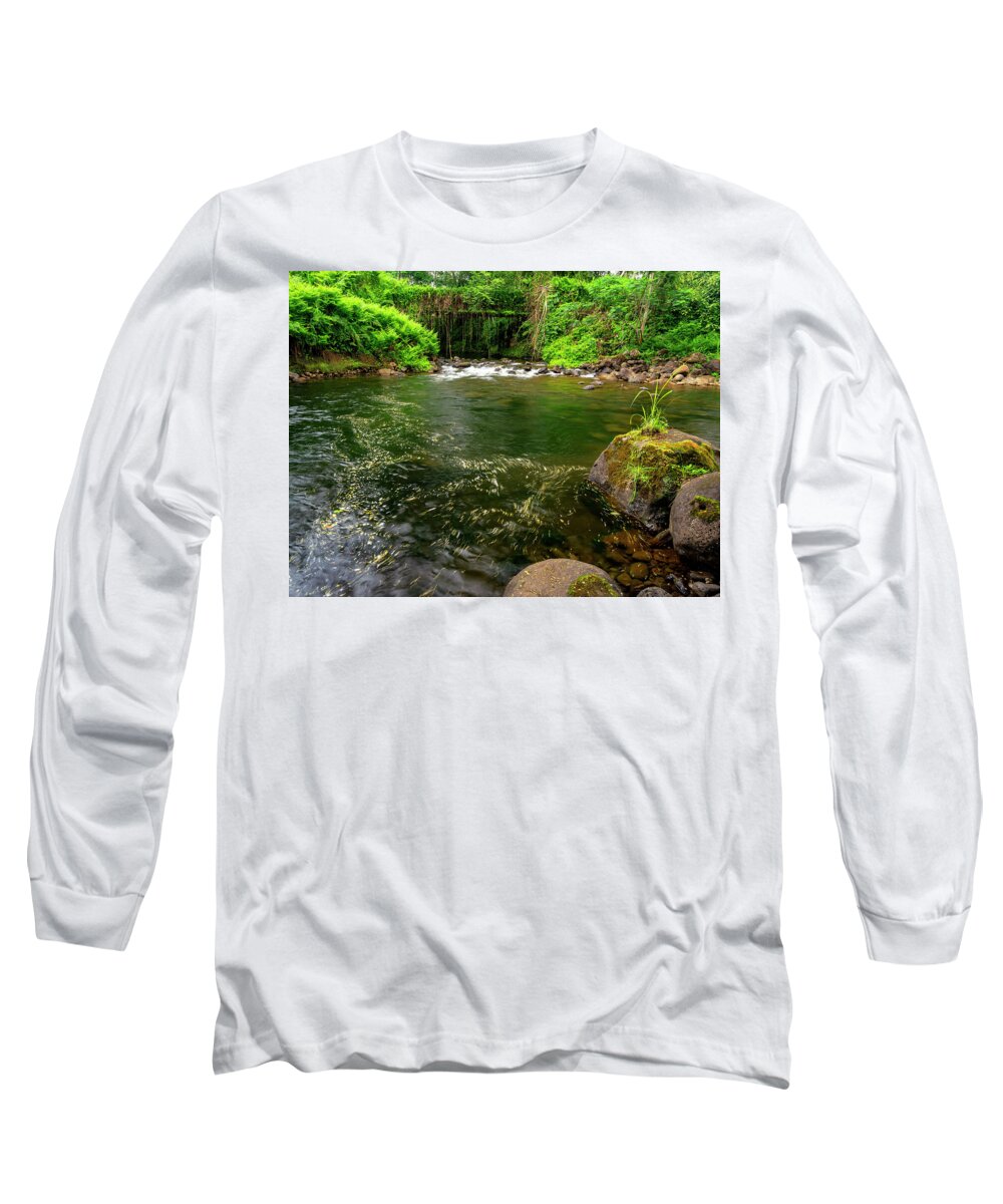 Hilo Long Sleeve T-Shirt featuring the photograph Hilo Stream by Christopher Johnson