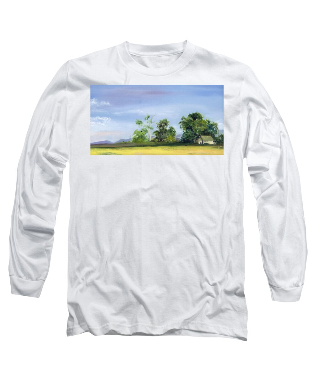 Plein Air Long Sleeve T-Shirt featuring the painting Homestead by Nila Jane Autry