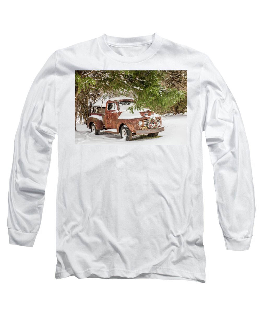 Old Trucks Long Sleeve T-Shirt featuring the photograph Honey In The Snow by Cynthia Wolfe