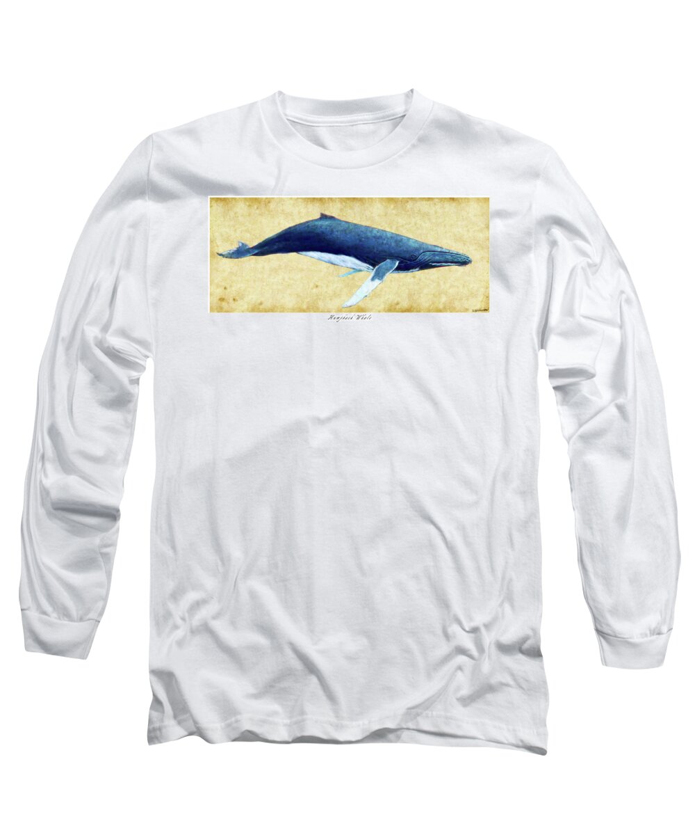Humpback Long Sleeve T-Shirt featuring the photograph Humpback Whale painting - framed by Weston Westmoreland