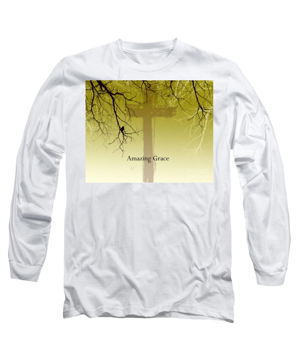 Good Friday Long Sleeve T-Shirt featuring the digital art Immanuel- My Saviour by Trilby Cole