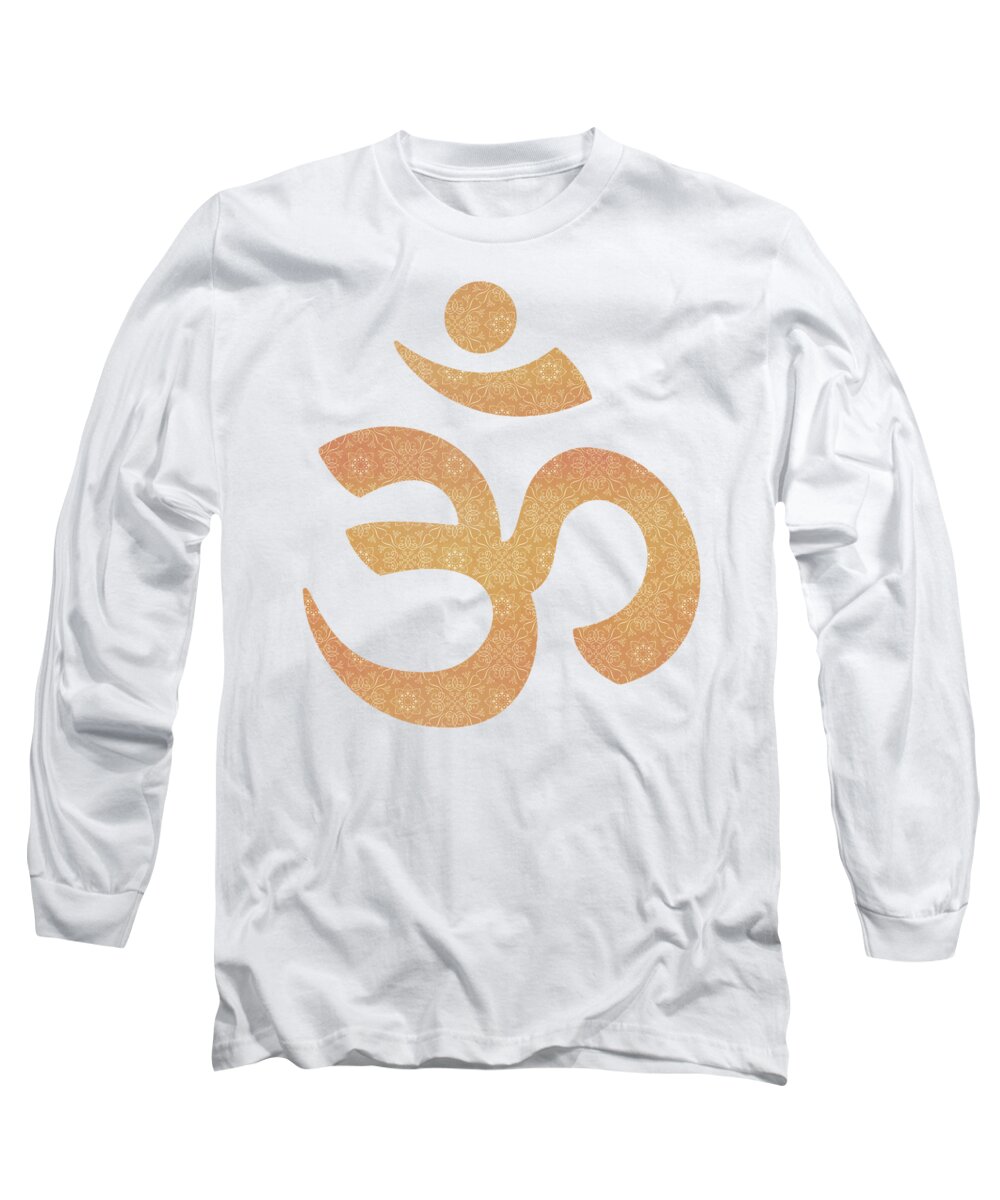 Digital Long Sleeve T-Shirt featuring the digital art Indian Summer Mandala Copper by Leah McPhail