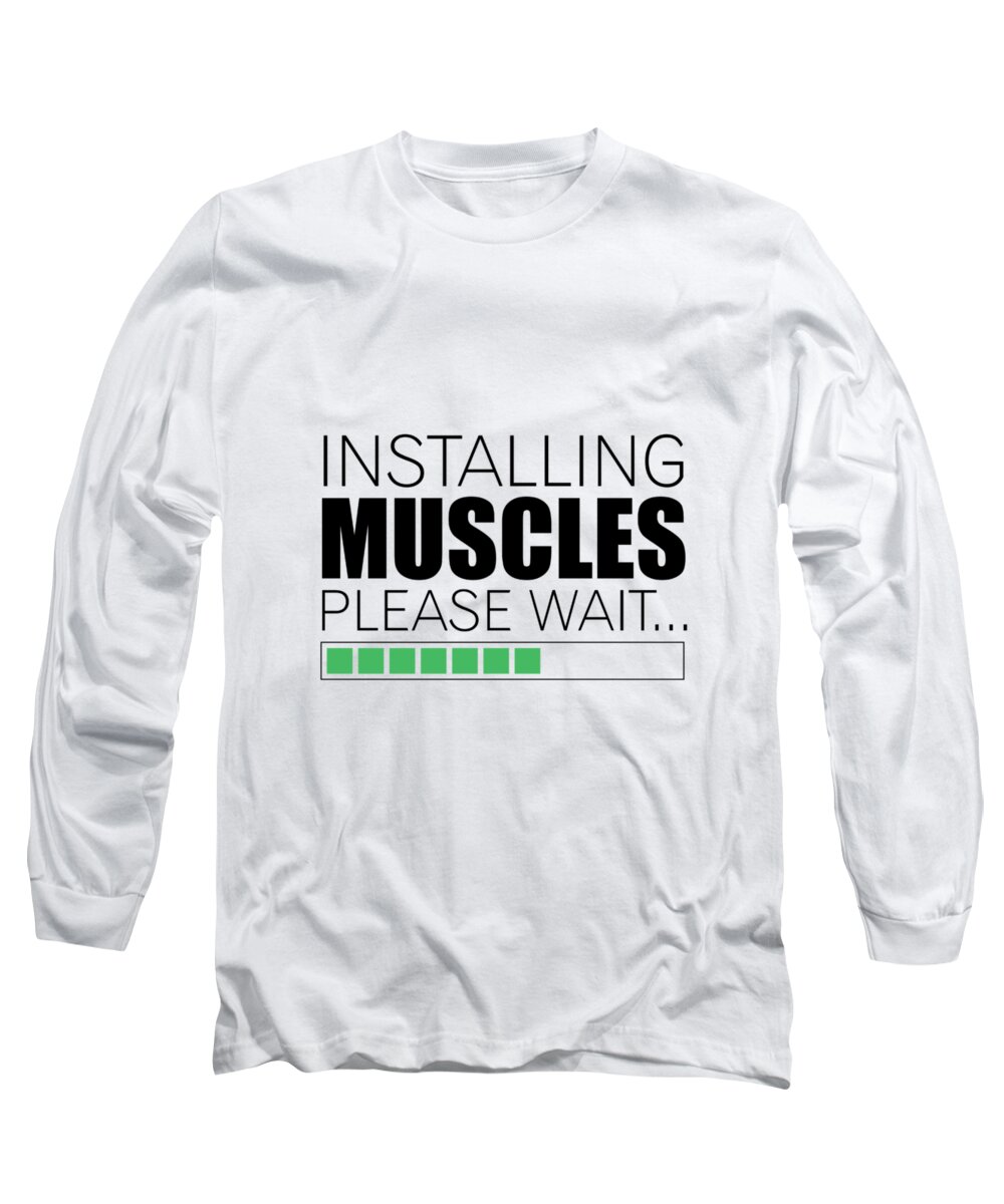 Installing Muscles Please Wait Motivational Quotes poster Sleeve T- Shirt by Lab No 4 - Pixels