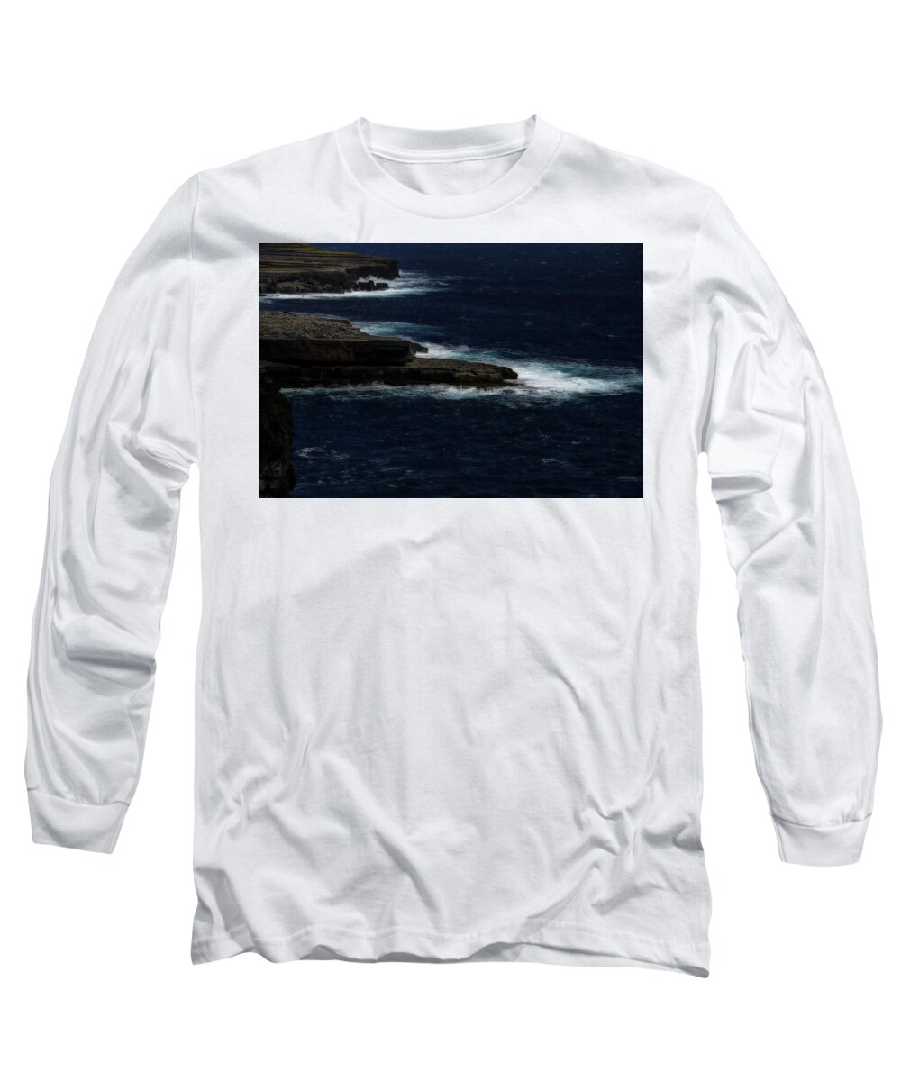 Irlanda Long Sleeve T-Shirt featuring the photograph IRELAND INISHMORE Aran island coastal landscape by Enrico Pelos