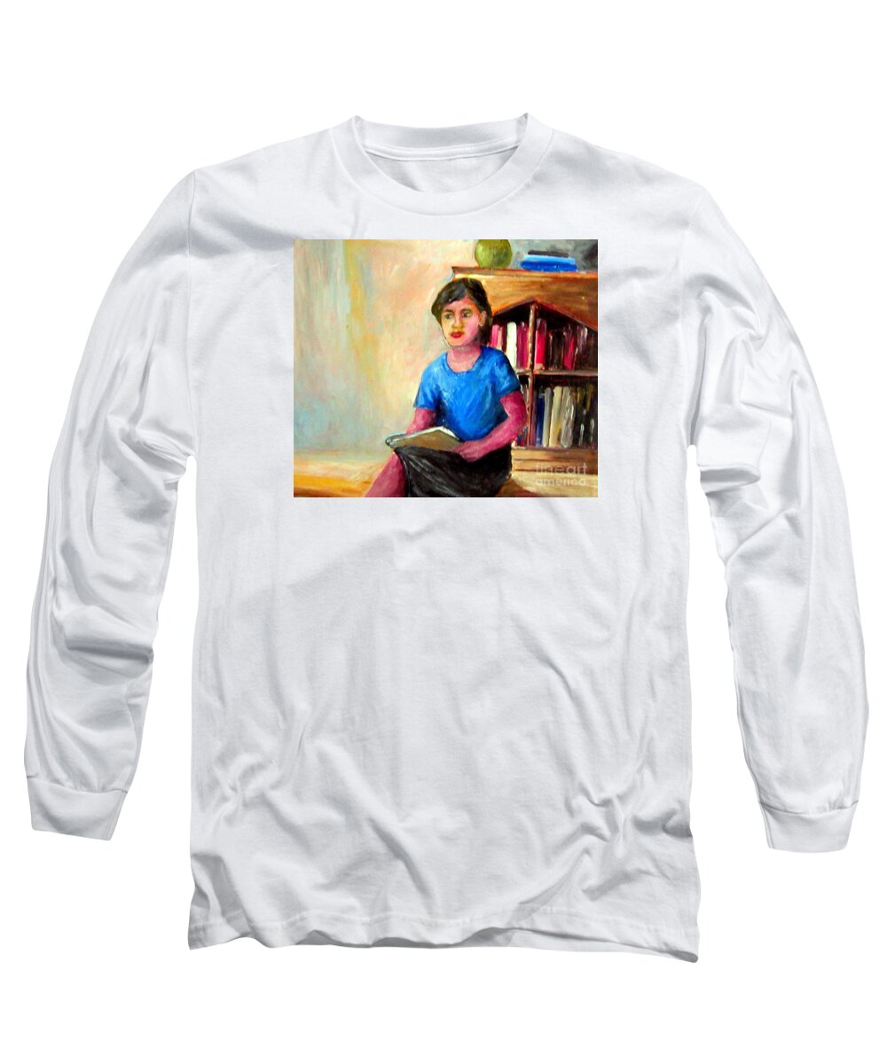 Wife Long Sleeve T-Shirt featuring the painting Irene by Jason Sentuf