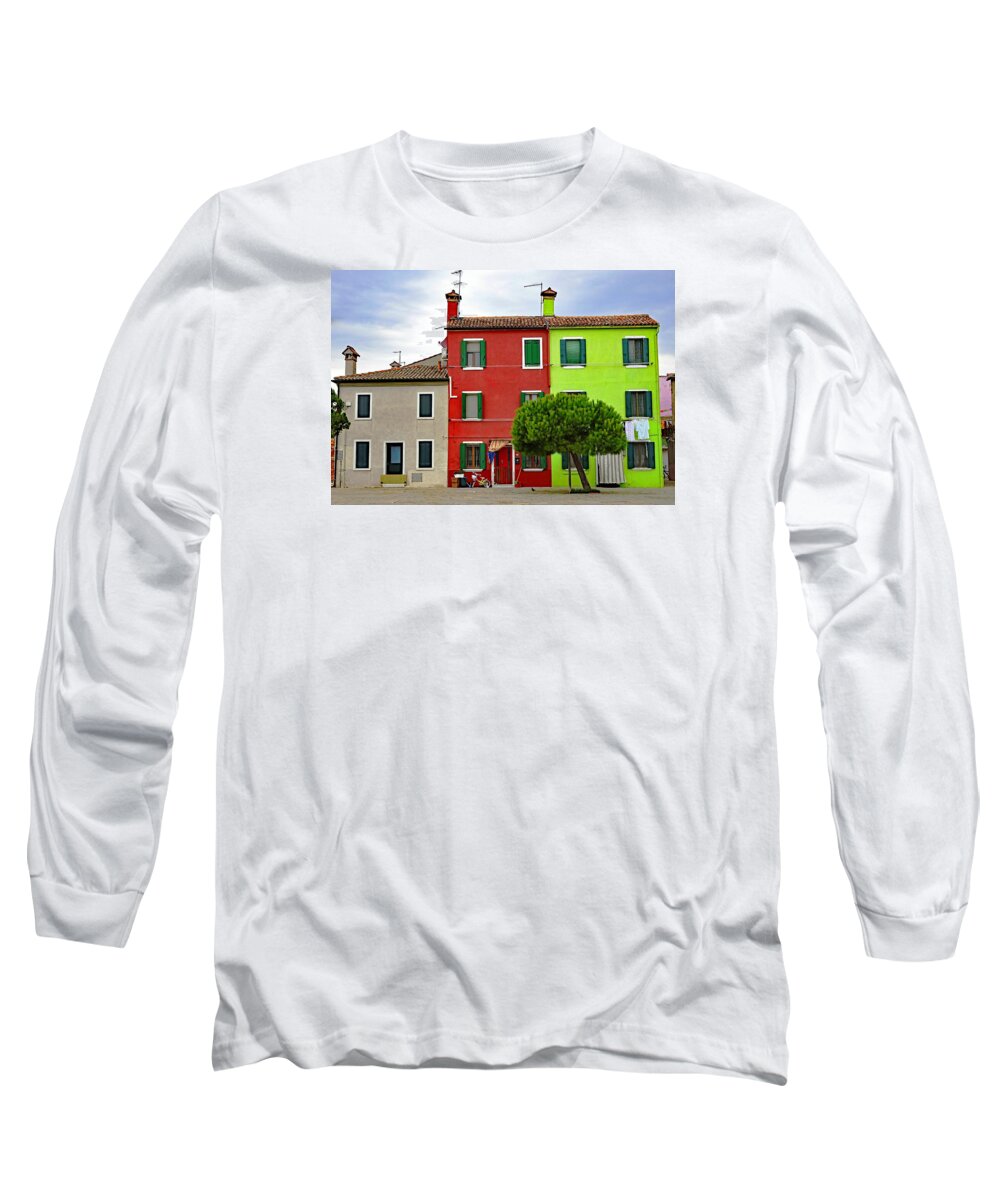 Colorful Houses Long Sleeve T-Shirt featuring the photograph Island Of Burano Tranquility by Rick Rosenshein