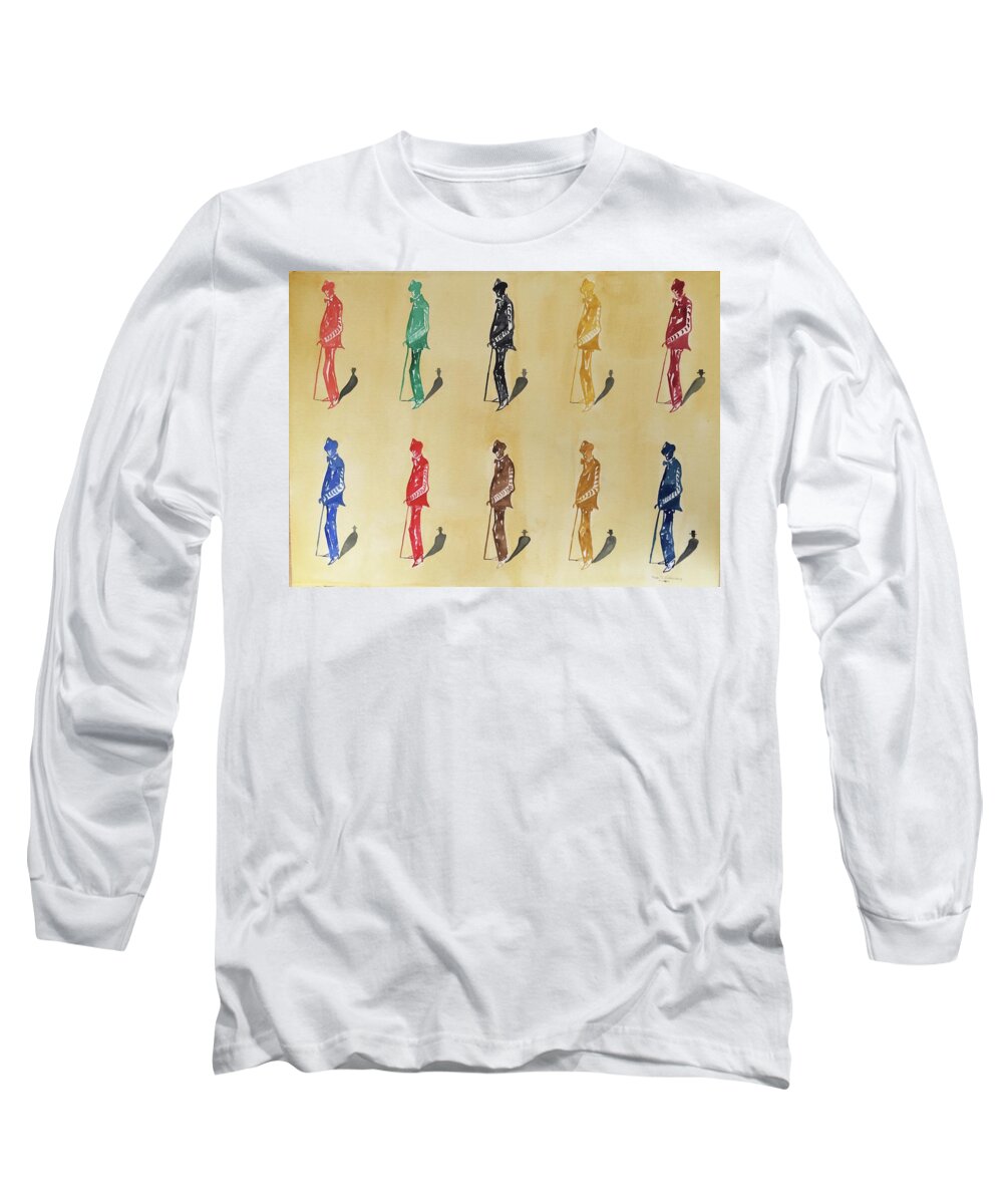 James Joyce Long Sleeve T-Shirt featuring the painting James Joyce, Paris by Roger Cummiskey