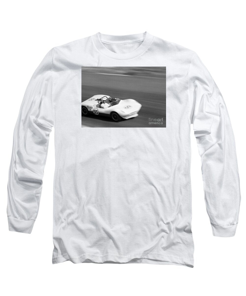 Jim Hall Long Sleeve T-Shirt featuring the photograph JimHall in Chaparral 63 Laguna Seca by Robert K Blaisdell