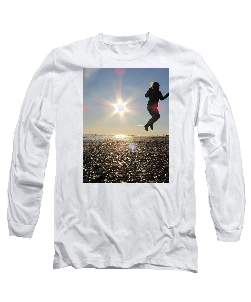 Sun Long Sleeve T-Shirt featuring the photograph Jumping in the Sun by Laura Henry