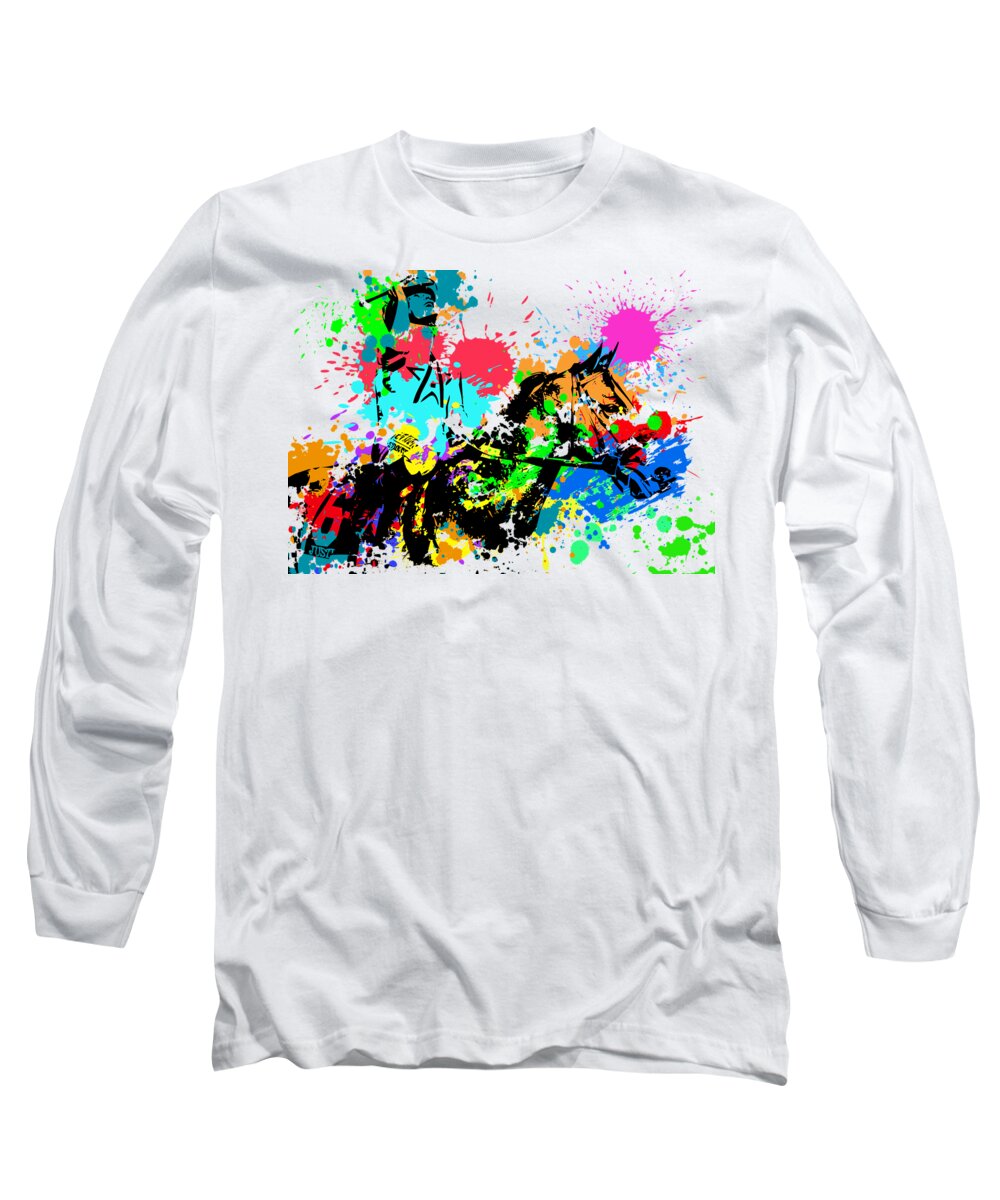 Justify Long Sleeve T-Shirt featuring the digital art Justify Pop Art by Ricky Barnard