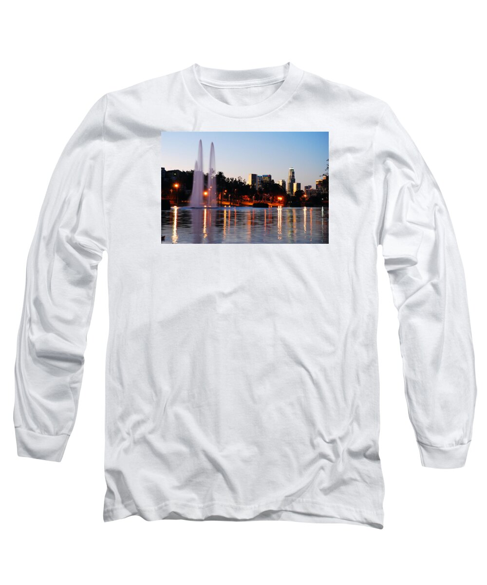 Echo Long Sleeve T-Shirt featuring the photograph LA from Echo Lake by James Kirkikis