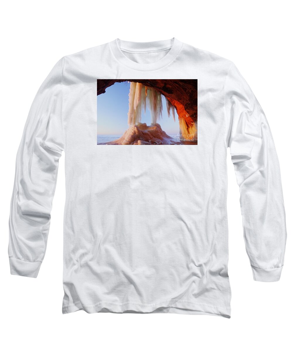 Photography Long Sleeve T-Shirt featuring the photograph Late Afternoon in an Ice Cave by Larry Ricker
