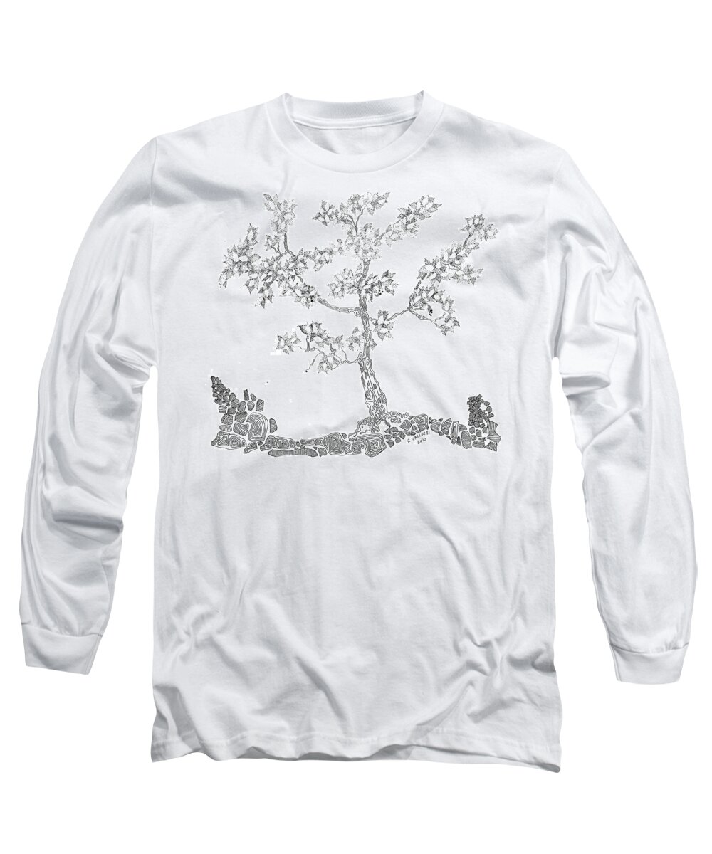 Tree Long Sleeve T-Shirt featuring the painting Leafy Jewels by Regina Valluzzi