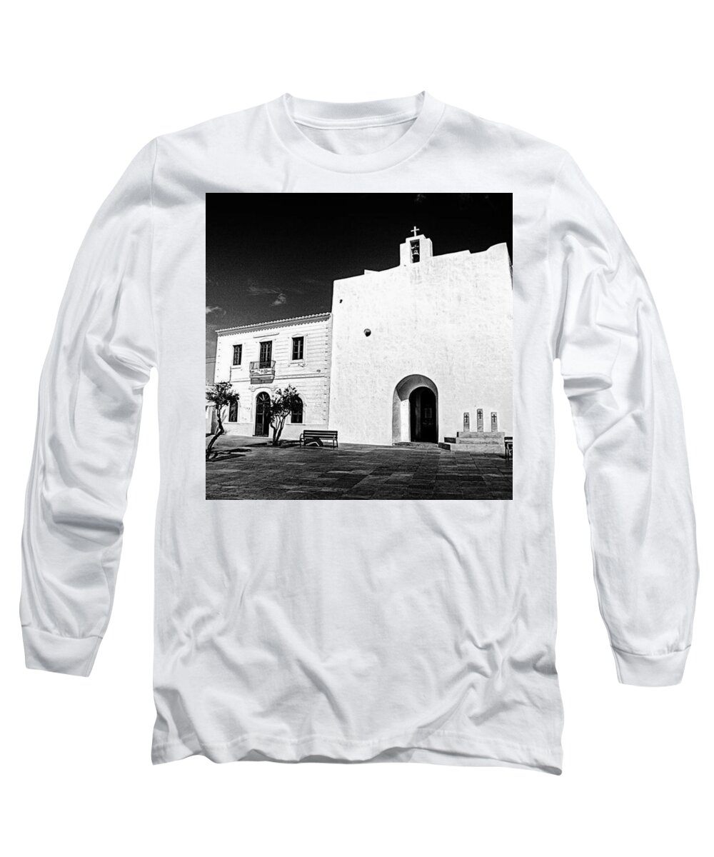 Balearics Long Sleeve T-Shirt featuring the photograph Fortified Church, Formentera by John Edwards