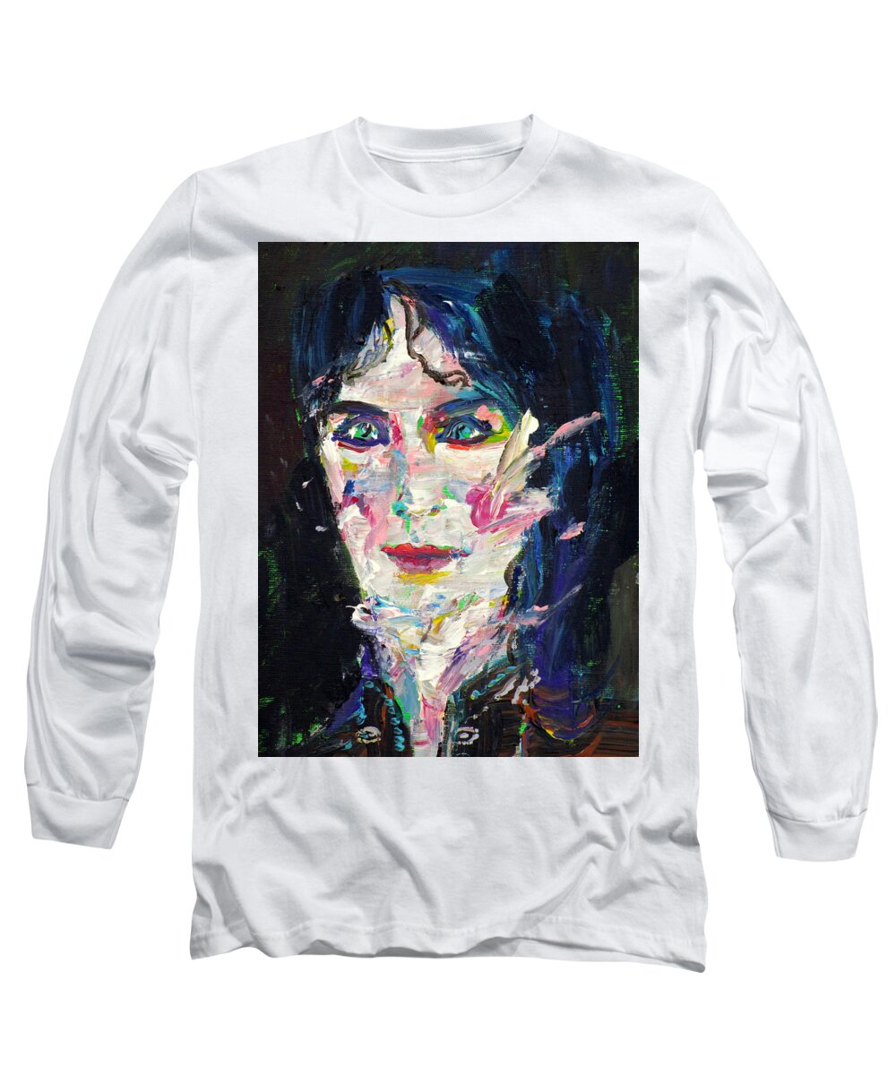 Portrait Long Sleeve T-Shirt featuring the painting Let's Feel Alive by Fabrizio Cassetta