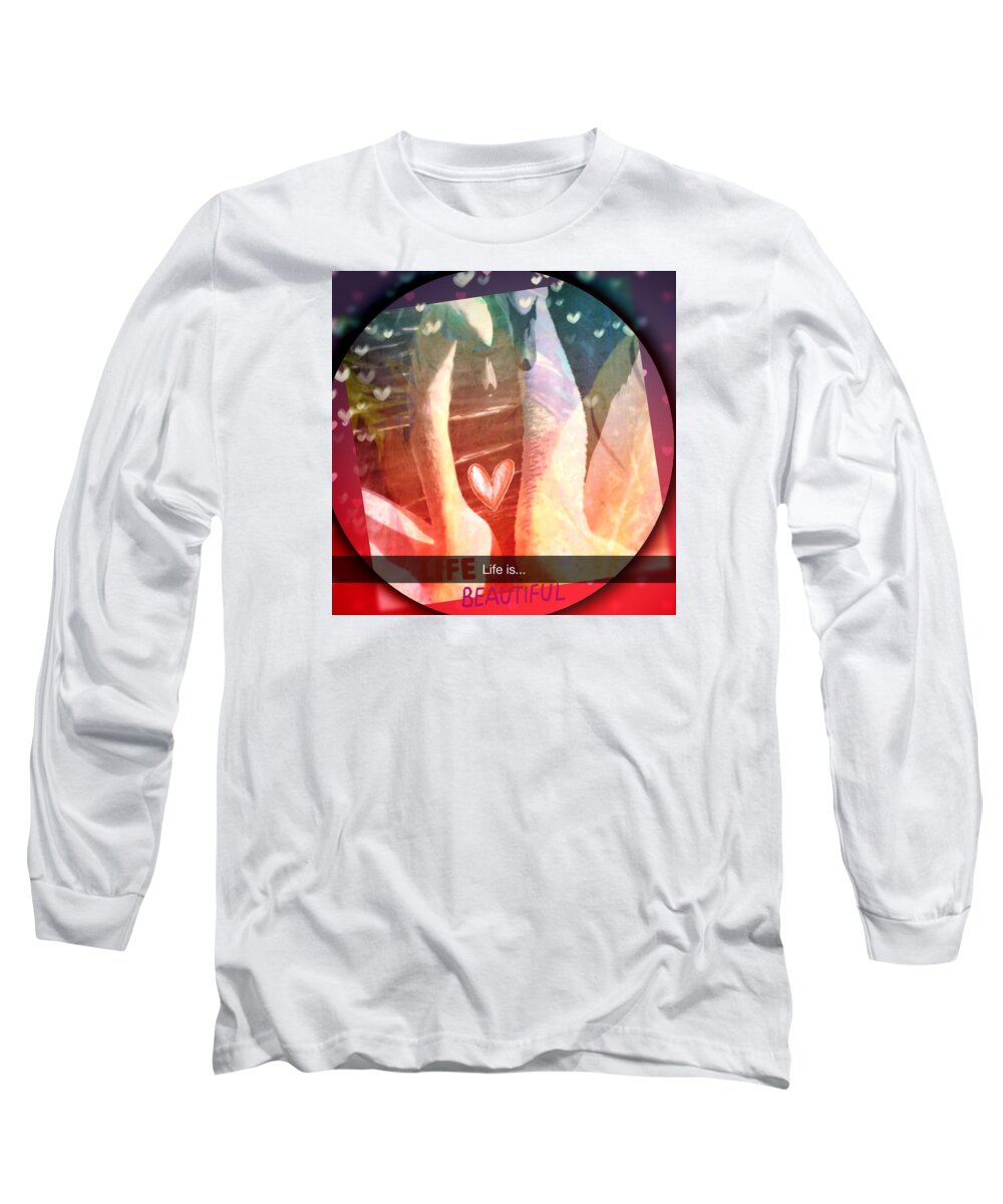 Swans Long Sleeve T-Shirt featuring the digital art Life is beautiful by Christine Paris