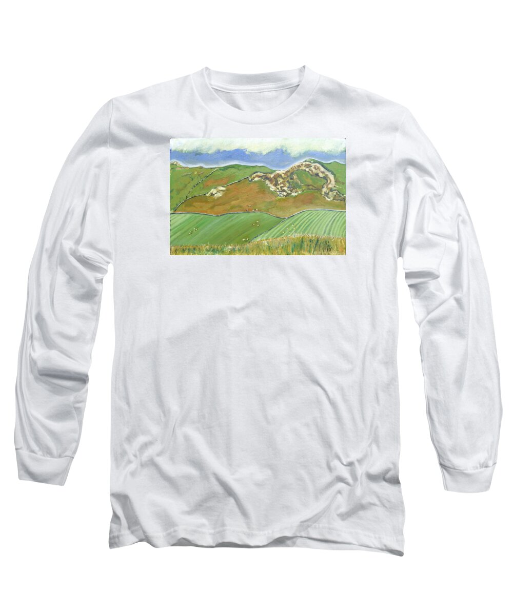  Long Sleeve T-Shirt featuring the painting North of the Coast Road by Kathleen Barnes