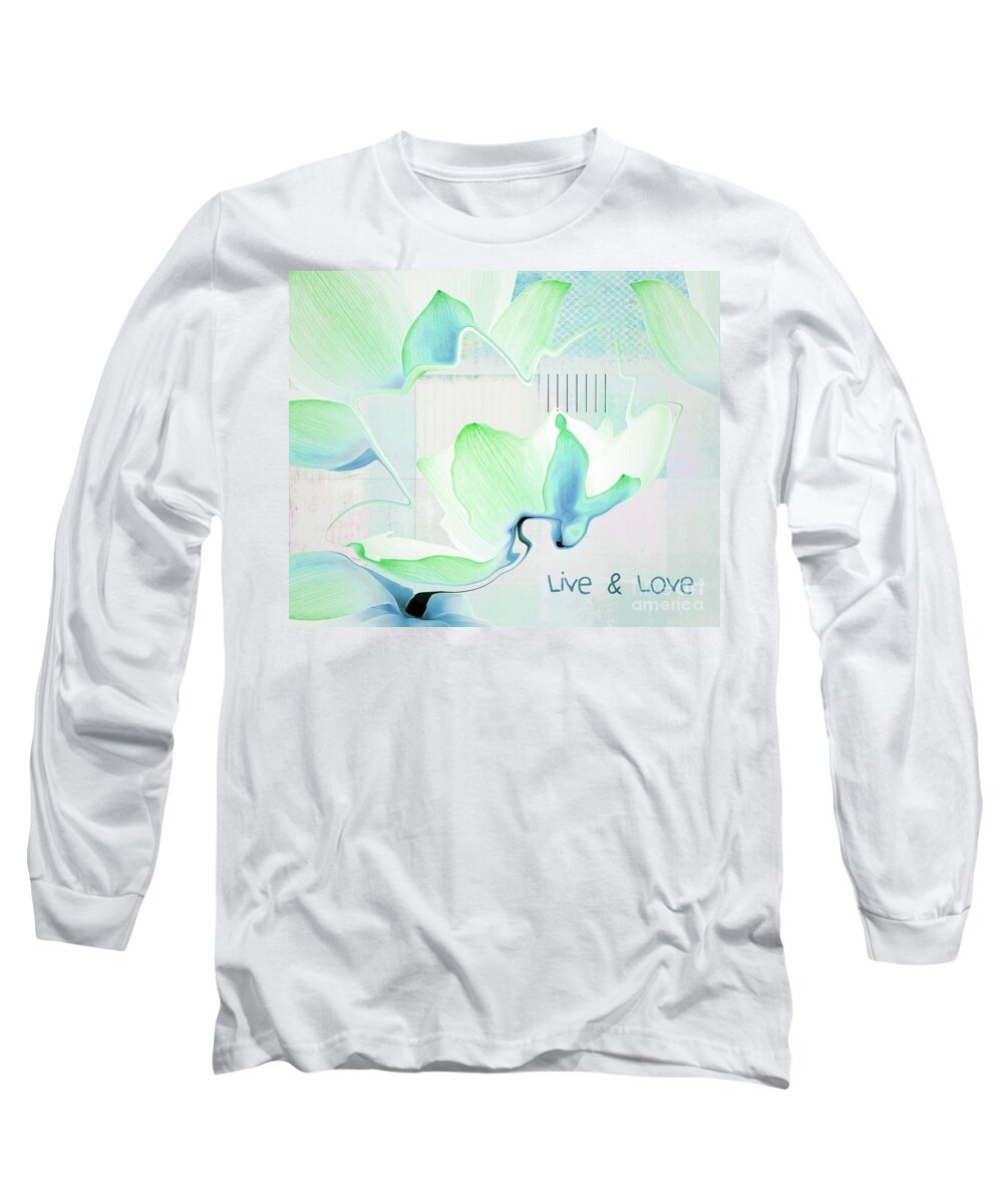 Abstract Long Sleeve T-Shirt featuring the photograph Live n Love - absf15 by Variance Collections