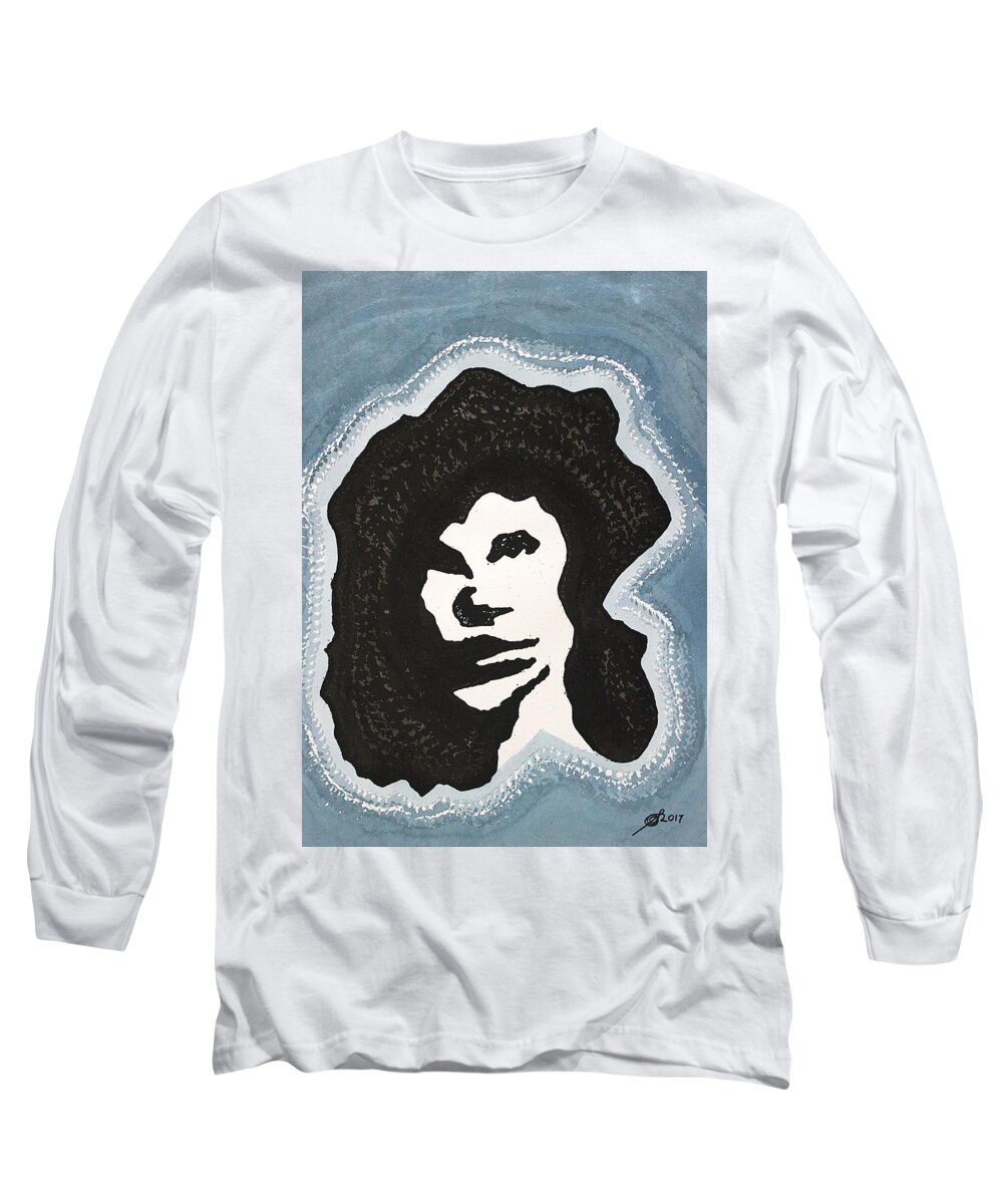 Jim Morrison Long Sleeve T-Shirt featuring the painting Lizard King original painting by Sol Luckman