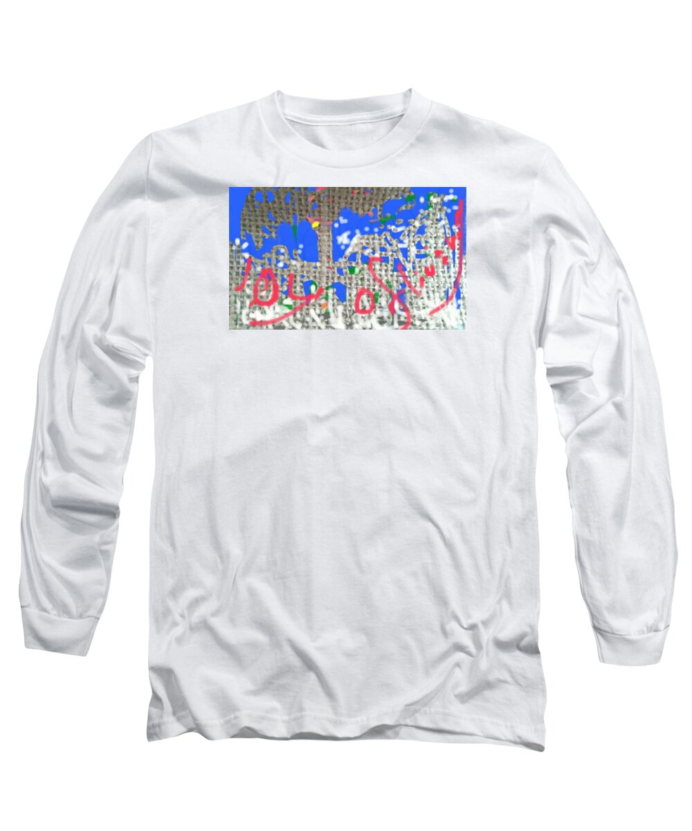 Abstract Long Sleeve T-Shirt featuring the painting Joy of living by Subrata Bose