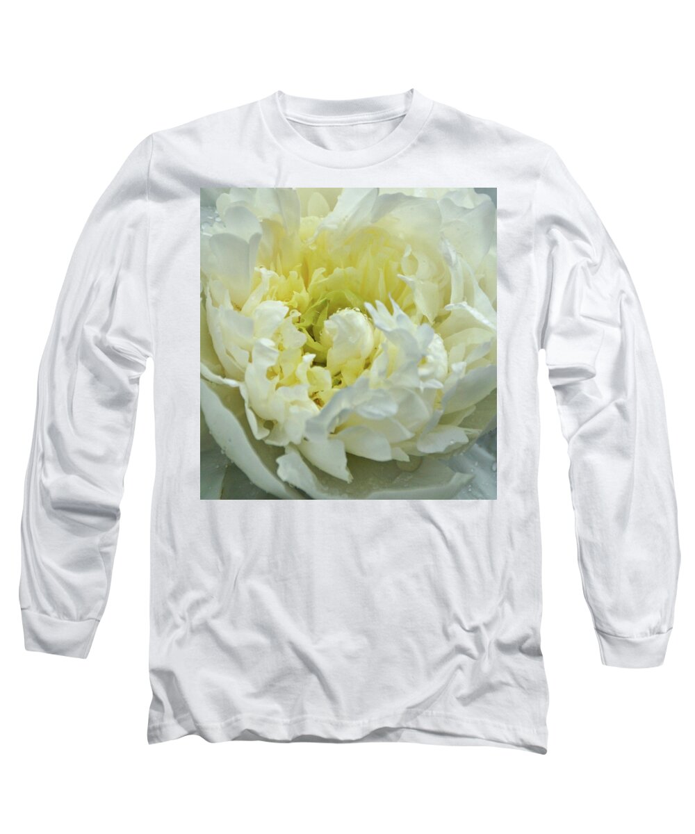 White Peony Long Sleeve T-Shirt featuring the photograph Lovely Peony by Sandy Keeton