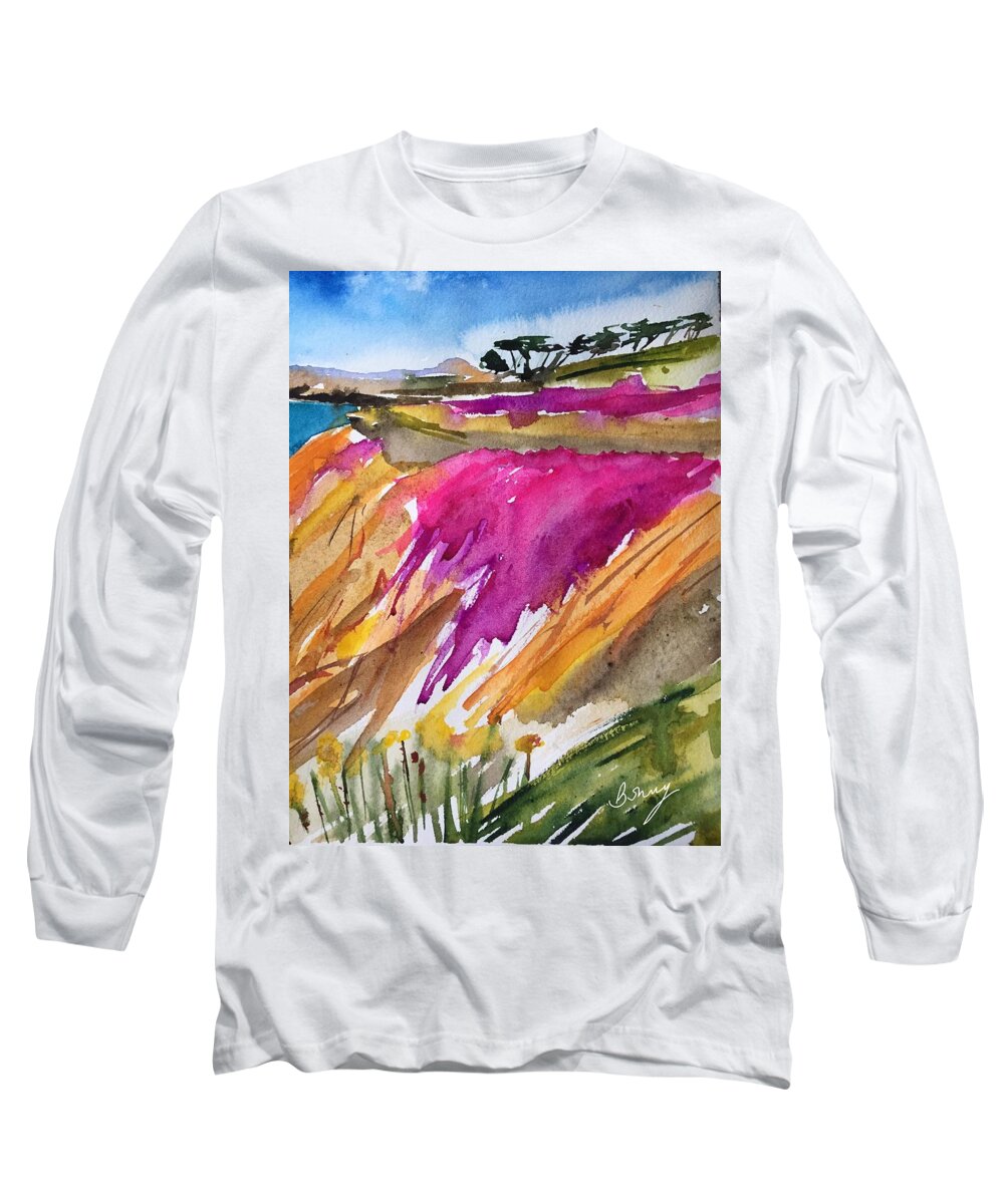 Landscape Long Sleeve T-Shirt featuring the painting Lovers Point by Bonny Butler