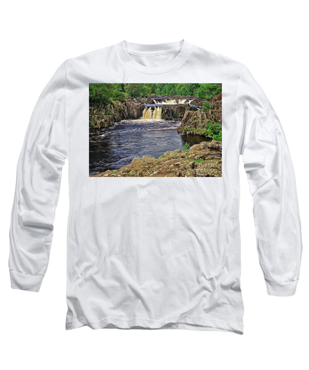 Waterfall Long Sleeve T-Shirt featuring the photograph Low Force Waterfall, Teesdale, North Pennines by Martyn Arnold
