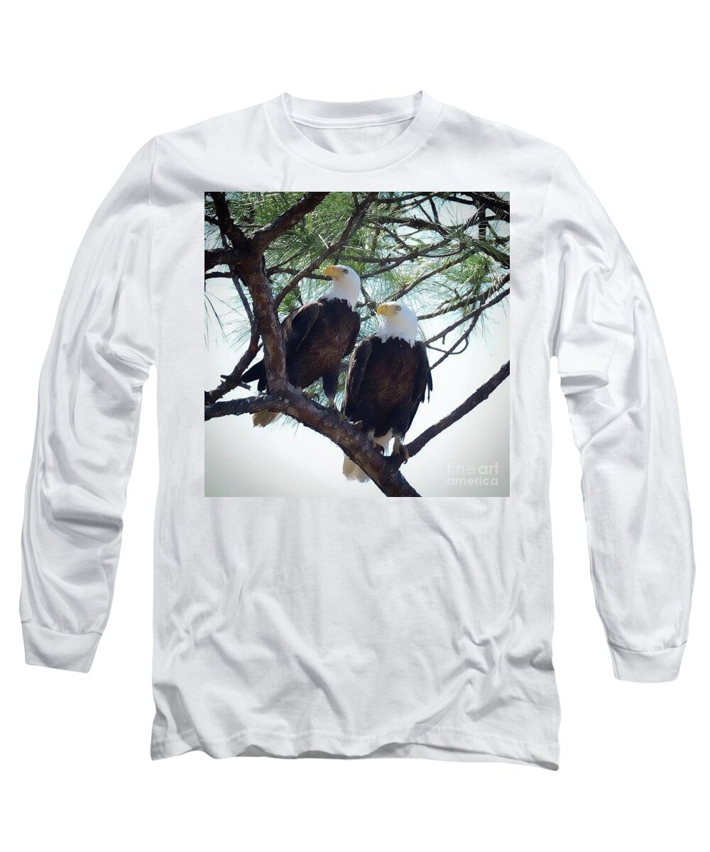 Birds Long Sleeve T-Shirt featuring the photograph M15 and Harriet by Liz Grindstaff
