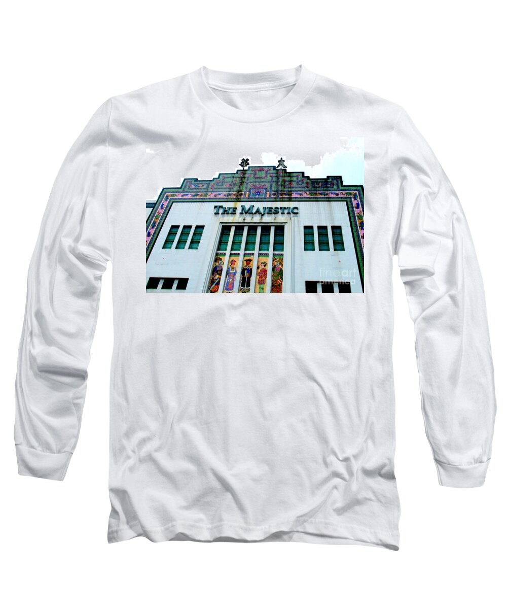 Majestic Theatre Singapore Long Sleeve T-Shirt featuring the photograph Majestic Theatre Singapore by Randall Weidner