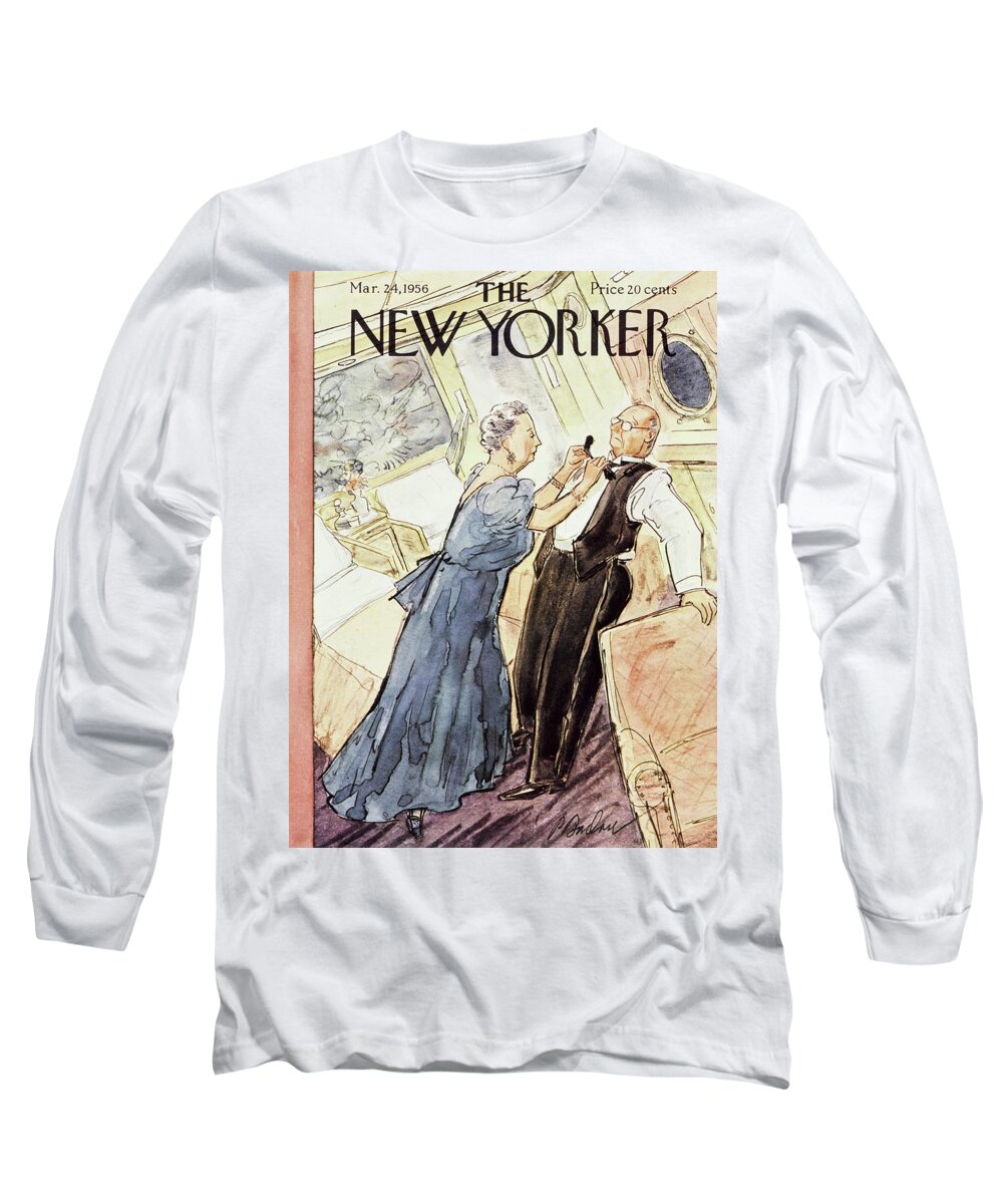 Couple Long Sleeve T-Shirt featuring the painting March 24 1956 by Perry Barlow