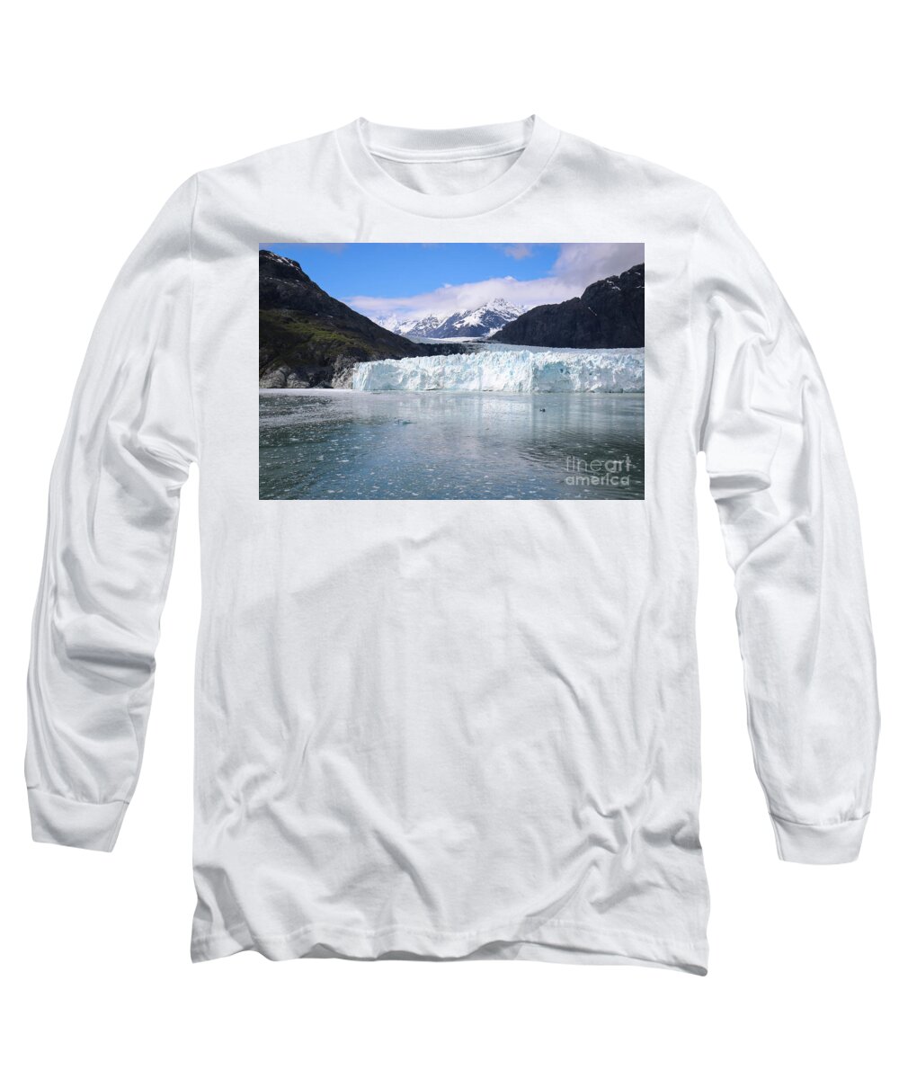 Margerie Glacier Long Sleeve T-Shirt featuring the photograph Margerie Glacier Alaska by Veronica Batterson