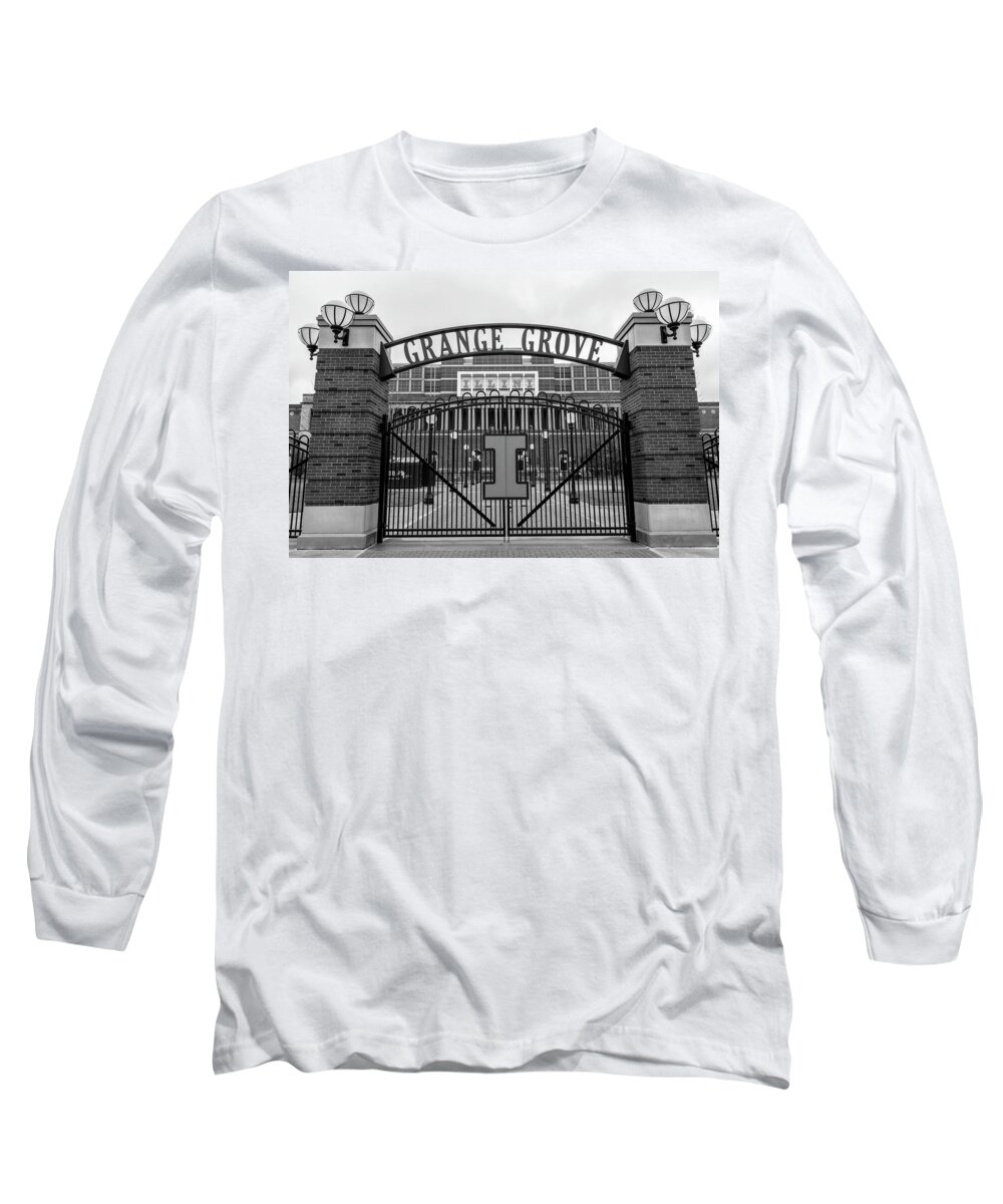 Big Ten Long Sleeve T-Shirt featuring the photograph Memorial Stadium Grange Grove by John McGraw