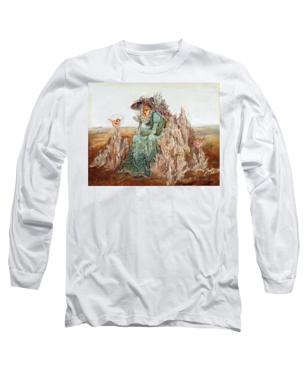 Maya Gusarina Long Sleeve T-Shirt featuring the painting Memories by Maya Gusarina