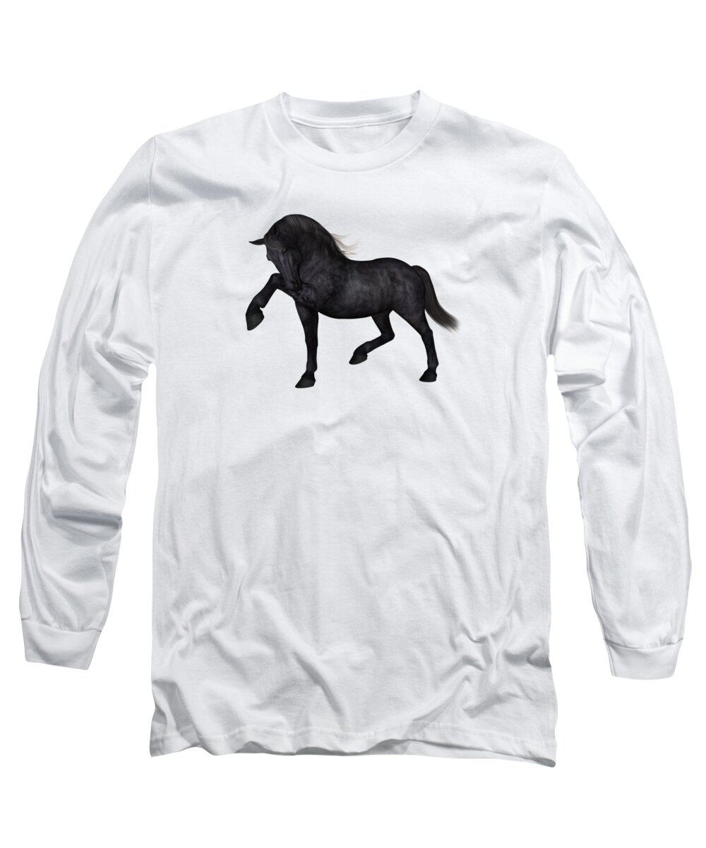 Horse Long Sleeve T-Shirt featuring the digital art Mentor by Betsy Knapp