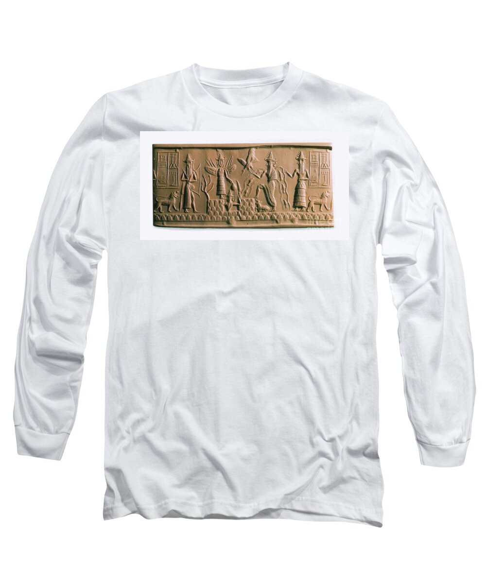 History Long Sleeve T-Shirt featuring the photograph Mesopotamian Gods by Photo Researchers