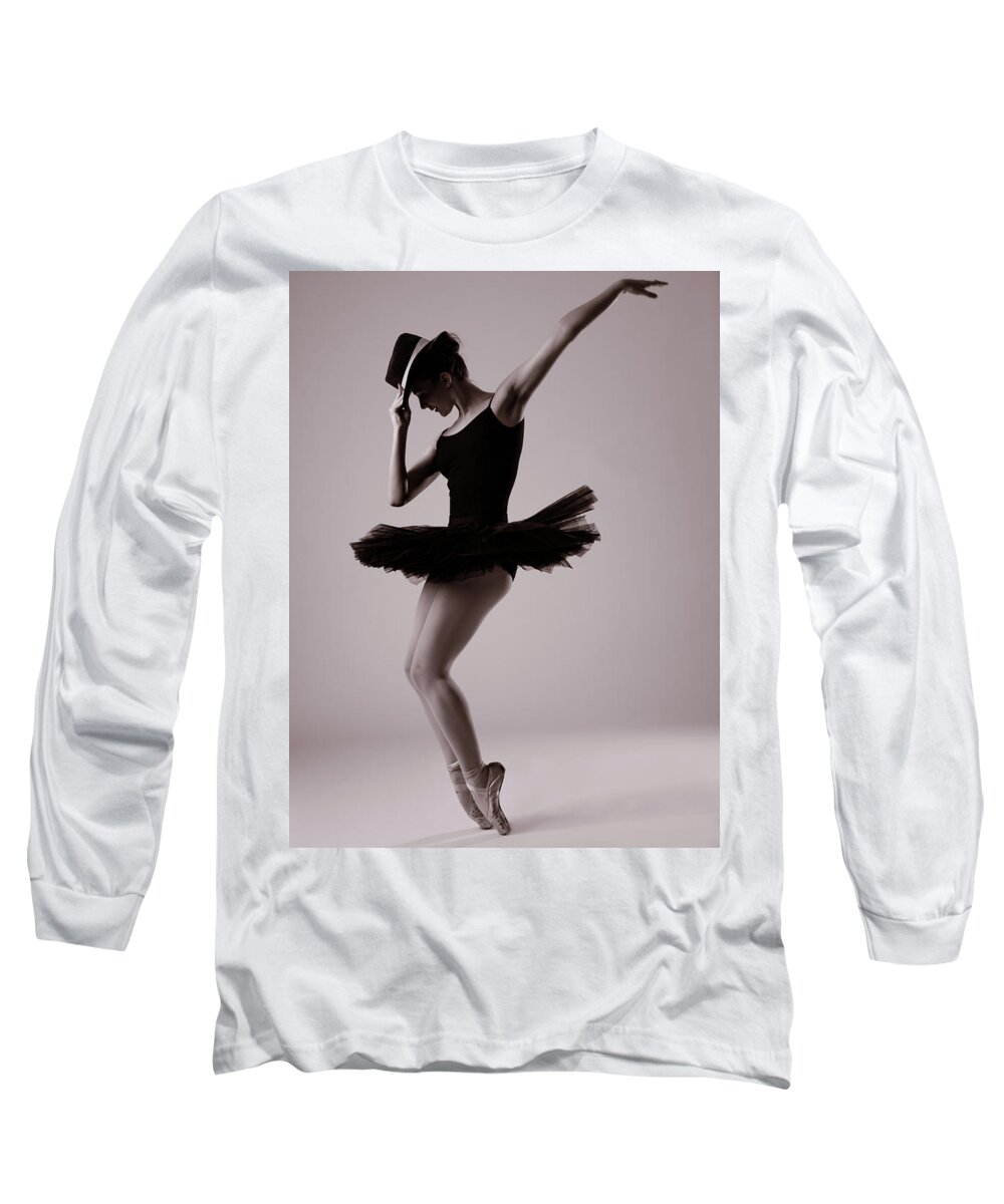 Pointe Long Sleeve T-Shirt featuring the photograph Michael on Pointe by Monte Arnold
