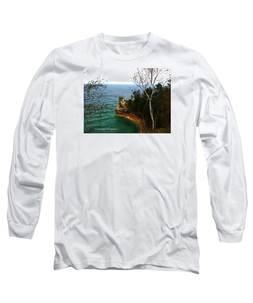 Lake Superior Long Sleeve T-Shirt featuring the photograph Miners Castle by Diane Shirley