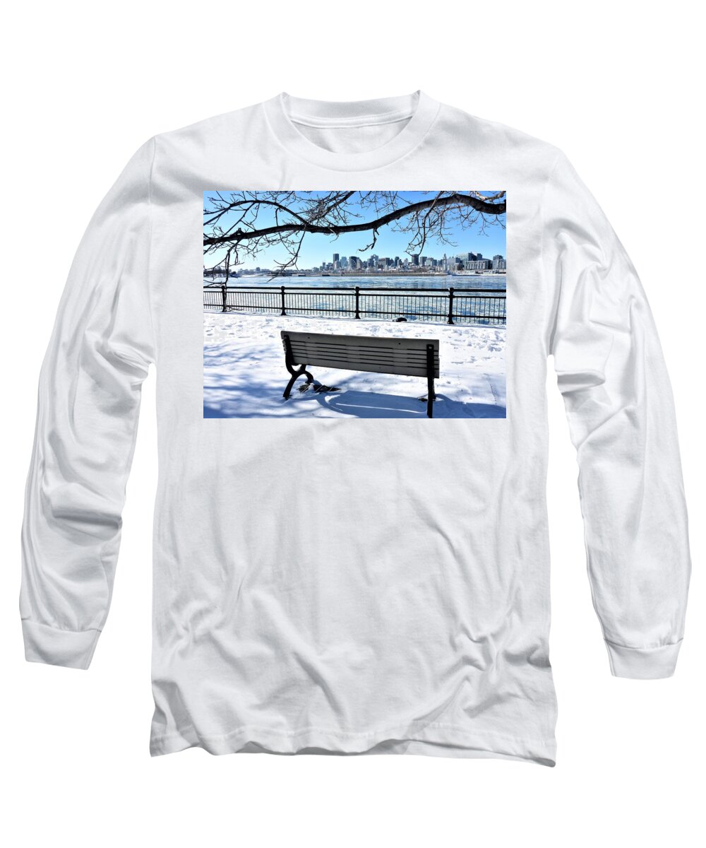 Montreal Long Sleeve T-Shirt featuring the photograph Montreal - Winter Cityscape by Cristina Stefan