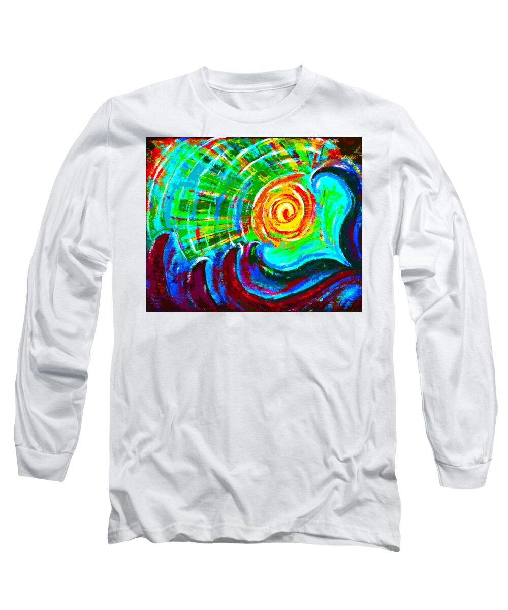Landscape Long Sleeve T-Shirt featuring the painting Morning Sun by Meghan Elizabeth