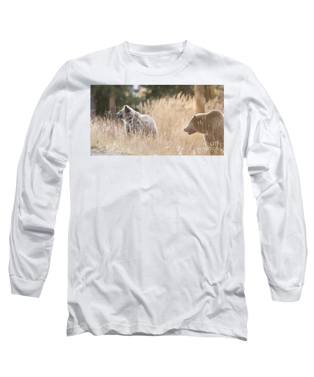 Yellowstone Long Sleeve T-Shirt featuring the photograph Mother's Love by Deby Dixon
